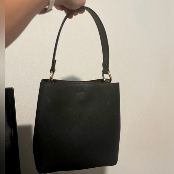 Coach Small Town Bucket Bag Pebbled Black Leather Handbag - Picture 8 of 8